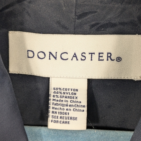 Doncaster Full Zip Collared Dress Belted Size Medium Business Casual Navy Blue - Picture 16 of 16